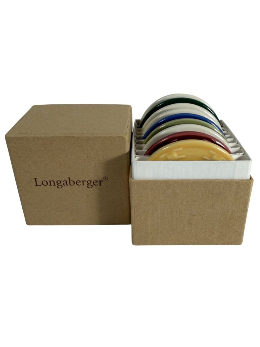 Longaberger Woven Traditions Pottery Color Selector Set Of 9 Custom Box